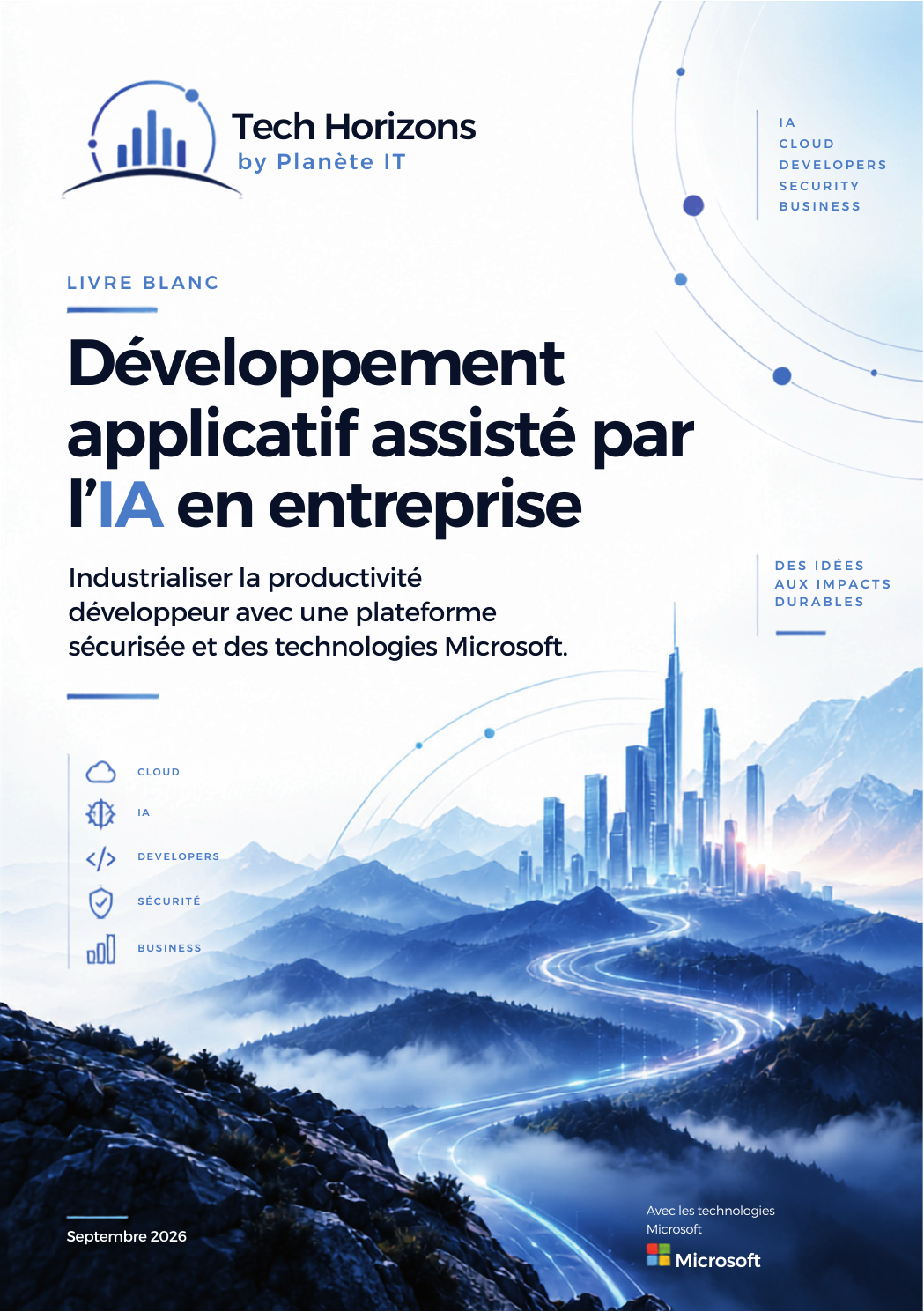 Couverture du livre blanc Développement applicatif assisté par l’IA en entreprise